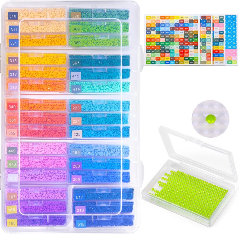 PP OPOUNT 30PCS 2-in-1 Diamond Art Storage Trays with Lids, Convex Bottom Diamond Painting Storage Organizer Set, Spill-Proof DIY Craft Supplies for Sorting & Line-Up, Perfect ChristmasGift for Crafters - Image 1
